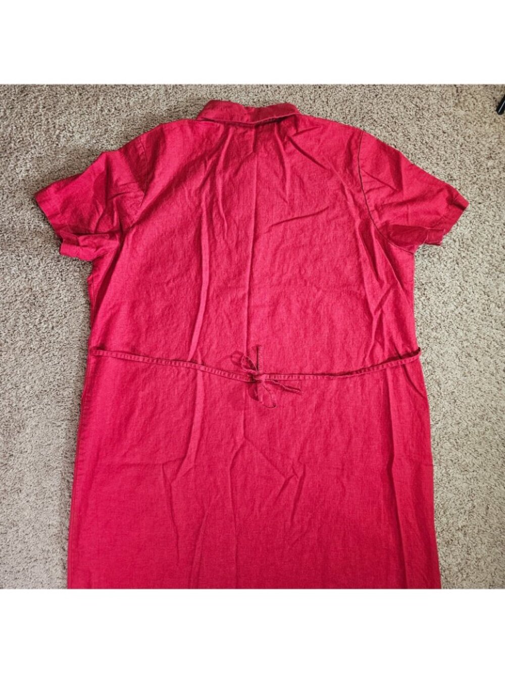 Casual Corner Annex Shirt Dress Womens 22W Red Button Front Linen Blend Y2K - Picture 6 of 13